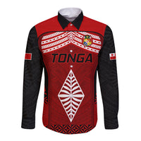 Tonga Rugby Long Sleeve Button Shirt Go Champions World Cup 2023 Ngatu Unique - Wonder Print Shop