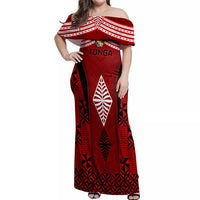 Tonga Rugby Off Shoulder Maxi Dress Go Champions World Cup 2023 Ngatu Unique - Wonder Print Shop