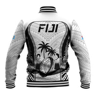 Fiji Rugby Baseball Jacket Go Champions World Cup 2023 Tapa Unique White Vibe LT9 - Wonder Print Shop