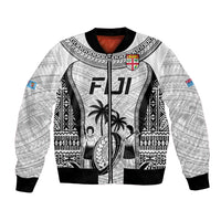 Fiji Rugby Bomber Jacket Go Champions World Cup 2023 Tapa Unique White Vibe LT9 - Wonder Print Shop