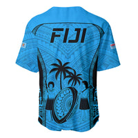 Fiji Rugby Baseball Jersey Go Champions World Cup 2023 Tapa Unique Blue Vibe LT9 - Wonder Print Shop