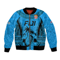 Fiji Rugby Bomber Jacket Go Champions World Cup 2023 Tapa Unique Blue Vibe LT9 - Wonder Print Shop