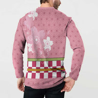 Japanese Asanoha Pattern Button Sweatshirt Charm Against Evil Spirits - Wonder Print Shop