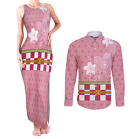 Japanese Asanoha Pattern Couples Matching Tank Maxi Dress and Long Sleeve Button Shirt Charm Against Evil Spirits - Wonder Print Shop