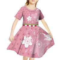 Japanese Asanoha Pattern Kid Short Sleeve Dress Charm Against Evil Spirits - Wonder Print Shop