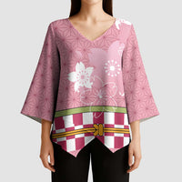 Japanese Asanoha Pattern Kimono Sleeve Blouse Charm Against Evil Spirits - Wonder Print Shop