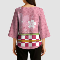 Japanese Asanoha Pattern Kimono Sleeve Blouse Charm Against Evil Spirits - Wonder Print Shop