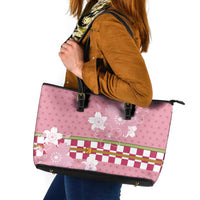 Japanese Asanoha Pattern Leather Tote Bag Charm Against Evil Spirits - Wonder Print Shop