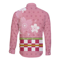 Japanese Asanoha Pattern Long Sleeve Button Shirt Charm Against Evil Spirits - Wonder Print Shop