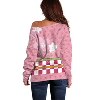 Japanese Asanoha Pattern Off Shoulder Sweater Charm Against Evil Spirits - Wonder Print Shop
