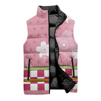 Japanese Asanoha Pattern Sleeveless Puffer Jacket Charm Against Evil Spirits - Wonder Print Shop