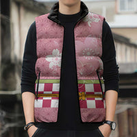Japanese Asanoha Pattern Sleeveless Puffer Jacket Charm Against Evil Spirits - Wonder Print Shop