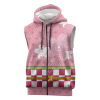 Japanese Asanoha Pattern Sleeveless Zip Hoodie Charm Against Evil Spirits - Wonder Print Shop