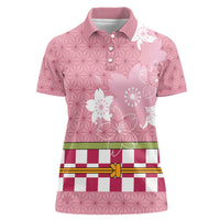 Japanese Asanoha Pattern Women Polo Shirt Charm Against Evil Spirits - Wonder Print Shop