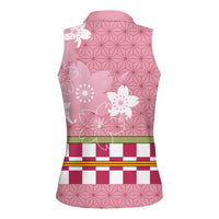 Japanese Asanoha Pattern Women Sleeveless Polo Shirt Charm Against Evil Spirits - Wonder Print Shop