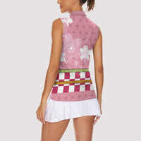 Japanese Asanoha Pattern Women Sleeveless Polo Shirt Charm Against Evil Spirits - Wonder Print Shop