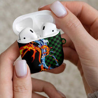Japanese Asanoha Pattern AirPods Case Sun Flame Slayer Dragon Hinokami Kagura Spirit - Wonder Print Shop