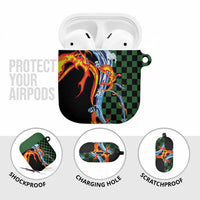 Japanese Asanoha Pattern AirPods Case Sun Flame Slayer Dragon Hinokami Kagura Spirit - Wonder Print Shop
