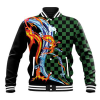 Japanese Asanoha Pattern Baseball Jacket Sun Flame Slayer Dragon Hinokami Kagura Spirit - Wonder Print Shop