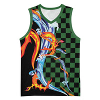 Japanese Asanoha Pattern Basketball Jersey Sun Flame Slayer Dragon Hinokami Kagura Spirit - Wonder Print Shop