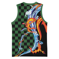 Japanese Asanoha Pattern Basketball Jersey Sun Flame Slayer Dragon Hinokami Kagura Spirit - Wonder Print Shop