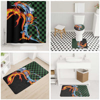 Japanese Asanoha Pattern Bathroom Set Sun Flame Slayer Dragon Hinokami Kagura Spirit - Wonder Print Shop