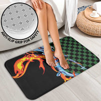 Japanese Asanoha Pattern Bathroom Set Sun Flame Slayer Dragon Hinokami Kagura Spirit - Wonder Print Shop