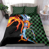Japanese Asanoha Pattern Bedding Set Sun Flame Slayer Dragon Hinokami Kagura Spirit - Wonder Print Shop