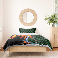 Japanese Asanoha Pattern Bedding Set Sun Flame Slayer Dragon Hinokami Kagura Spirit - Wonder Print Shop