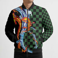 Japanese Asanoha Pattern Bomber Puffer Jacket Sun Flame Slayer Dragon Hinokami Kagura Spirit - Wonder Print Shop