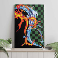 Japanese Asanoha Pattern Canvas Wall Art Sun Flame Slayer Dragon Hinokami Kagura Spirit - Wonder Print Shop