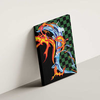 Japanese Asanoha Pattern Canvas Wall Art Sun Flame Slayer Dragon Hinokami Kagura Spirit - Wonder Print Shop