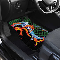 Japanese Asanoha Pattern Car Mats Sun Flame Slayer Dragon Hinokami Kagura Spirit - Wonder Print Shop