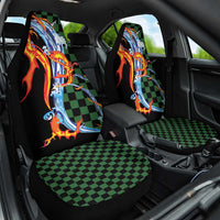 Japanese Asanoha Pattern Car Seat Cover Sun Flame Slayer Dragon Hinokami Kagura Spirit - Wonder Print Shop