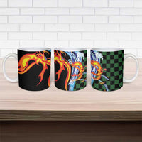 Japanese Asanoha Pattern Ceramic Mug Sun Flame Slayer Dragon Hinokami Kagura Spirit - Wonder Print Shop