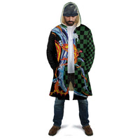 Japanese Asanoha Pattern Cloak Sun Flame Slayer Dragon Hinokami Kagura Spirit - Wonder Print Shop