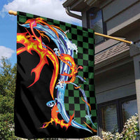 Japanese Asanoha Pattern Garden Flag Sun Flame Slayer Dragon Hinokami Kagura Spirit - Wonder Print Shop