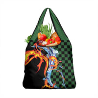 Japanese Asanoha Pattern Grocery Bag Sun Flame Slayer Dragon Hinokami Kagura Spirit - Wonder Print Shop