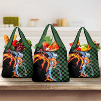 Japanese Asanoha Pattern Grocery Bag Sun Flame Slayer Dragon Hinokami Kagura Spirit - Wonder Print Shop