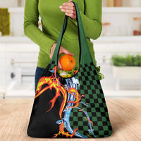 Japanese Asanoha Pattern Grocery Bag Sun Flame Slayer Dragon Hinokami Kagura Spirit - Wonder Print Shop
