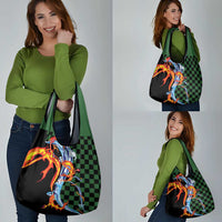 Japanese Asanoha Pattern Grocery Bag Sun Flame Slayer Dragon Hinokami Kagura Spirit - Wonder Print Shop