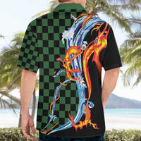Japanese Asanoha Pattern Hawaiian Shirt Sun Flame Slayer Dragon Hinokami Kagura Spirit - Wonder Print Shop