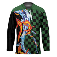 Japanese Asanoha Pattern Hockey Jersey Sun Flame Slayer Dragon Hinokami Kagura Spirit - Wonder Print Shop