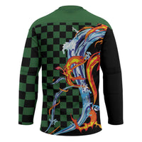 Japanese Asanoha Pattern Hockey Jersey Sun Flame Slayer Dragon Hinokami Kagura Spirit - Wonder Print Shop