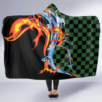 Japanese Asanoha Pattern Hooded Blanket Sun Flame Slayer Dragon Hinokami Kagura Spirit - Wonder Print Shop