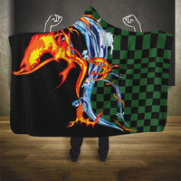 Japanese Asanoha Pattern Hooded Blanket Sun Flame Slayer Dragon Hinokami Kagura Spirit - Wonder Print Shop