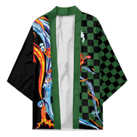 Japanese Asanoha Pattern Kimono Sun Flame Slayer Dragon Hinokami Kagura Spirit - Wonder Print Shop
