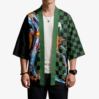 Japanese Asanoha Pattern Kimono Sun Flame Slayer Dragon Hinokami Kagura Spirit - Wonder Print Shop