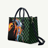 Japanese Asanoha Pattern Leather Bag Sun Flame Slayer Dragon Hinokami Kagura Spirit - Wonder Print Shop