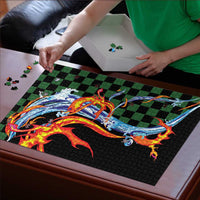 Japanese Asanoha Pattern Puzzle Sun Flame Slayer Dragon Hinokami Kagura Spirit - Wonder Print Shop